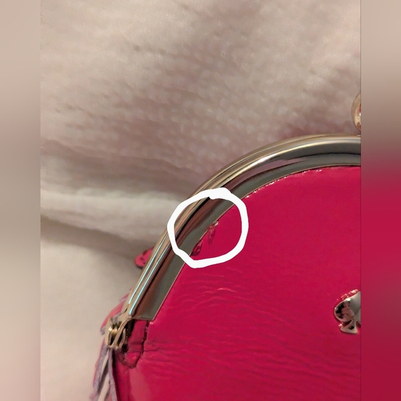 Kate Spade Patent Leather Hedgehog Coin Purse Kisslock Berry Pink With Flaw NWT - Picture 12 of 12